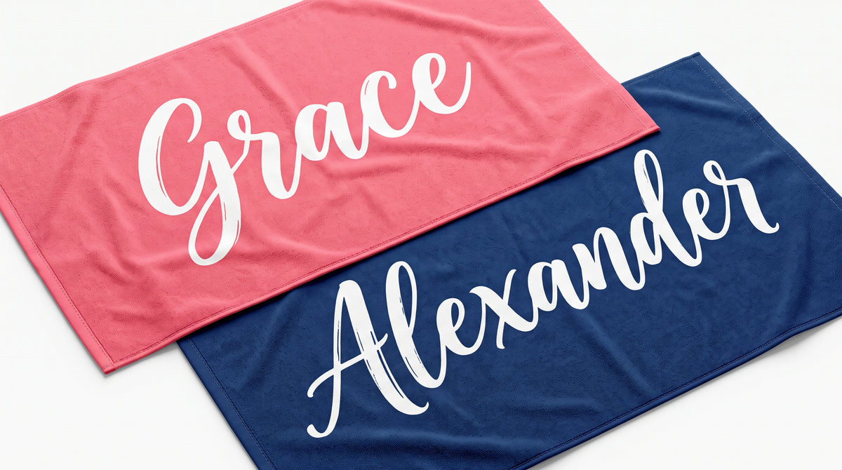 Mr and Mrs Beach Personalized Beach Towels