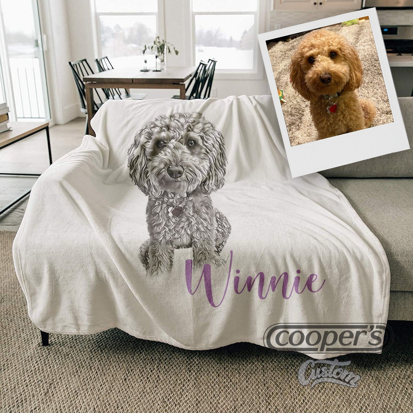 Custom Pet Blanket Using Pet Photo + Name Custom Dog Blanket