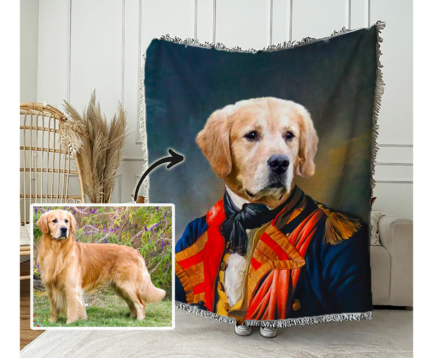 Custom Pet Blanket Using Pet Photo + Name Custom Dog Blanket