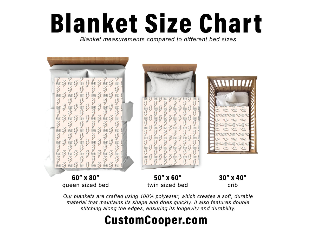 Personalized Kids Blanket: Plush Minky or Sherpa, Graffiti Name Design
