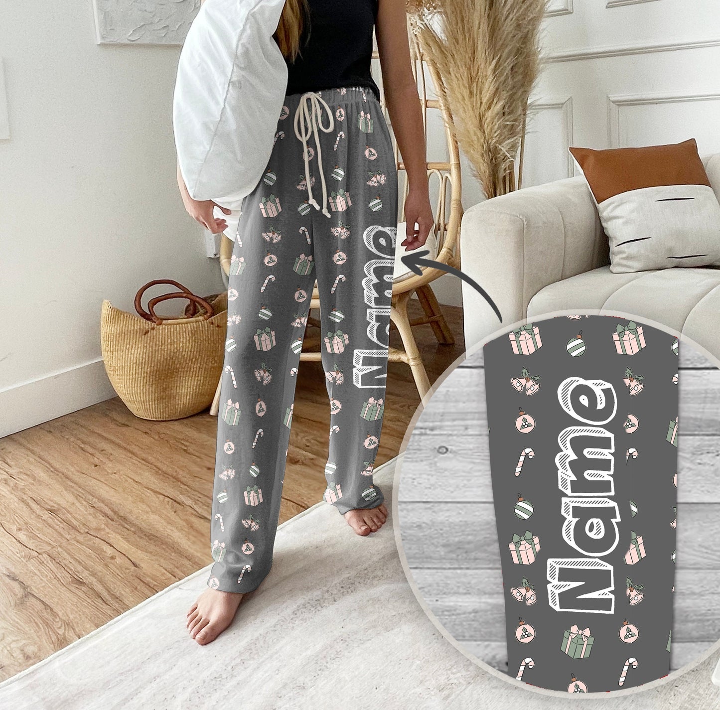 Personalized Pajama Pants, vintage christmas, Groovy style