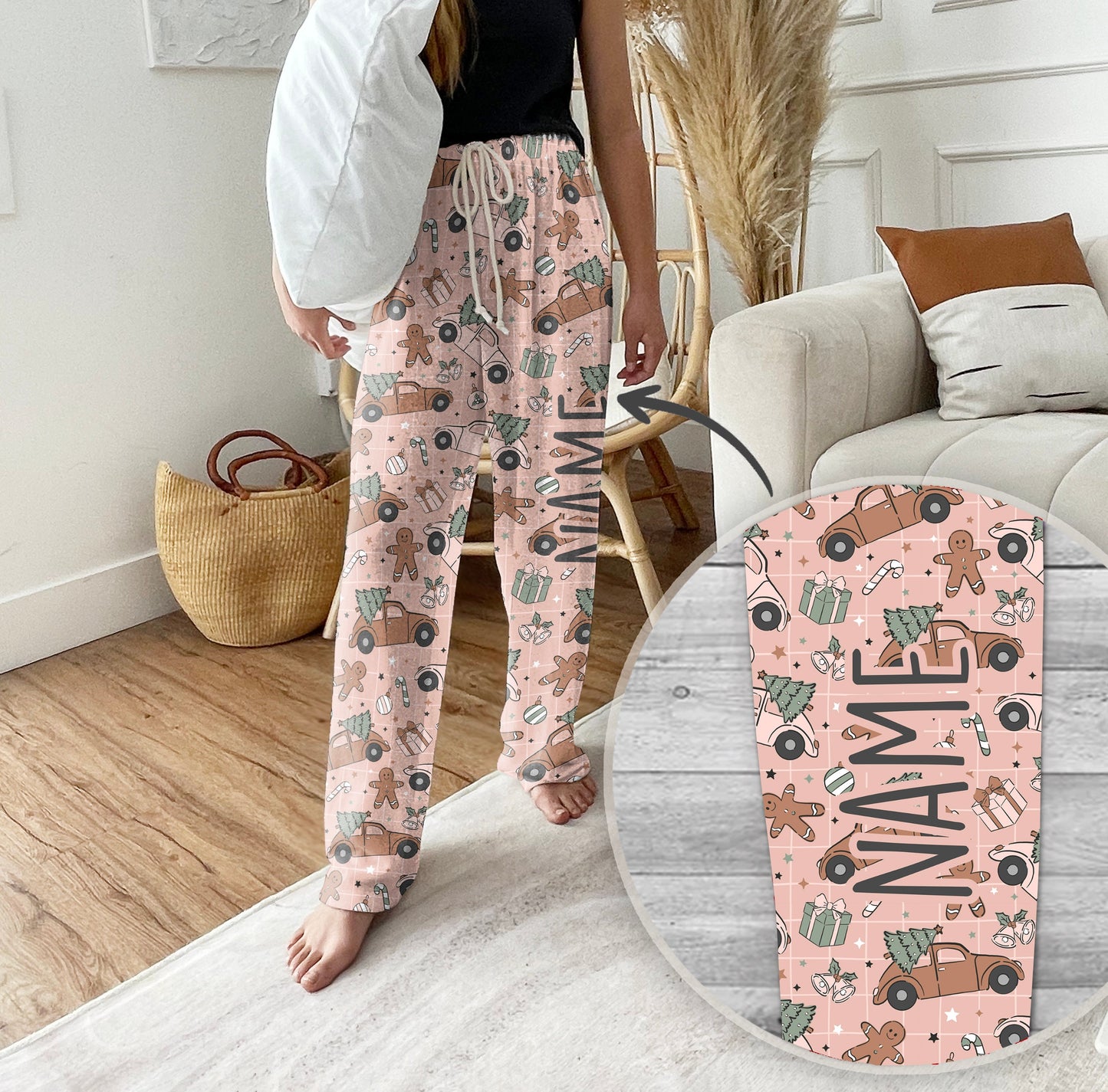Personalized Pajama Pants, vintage christmas, Groovy style