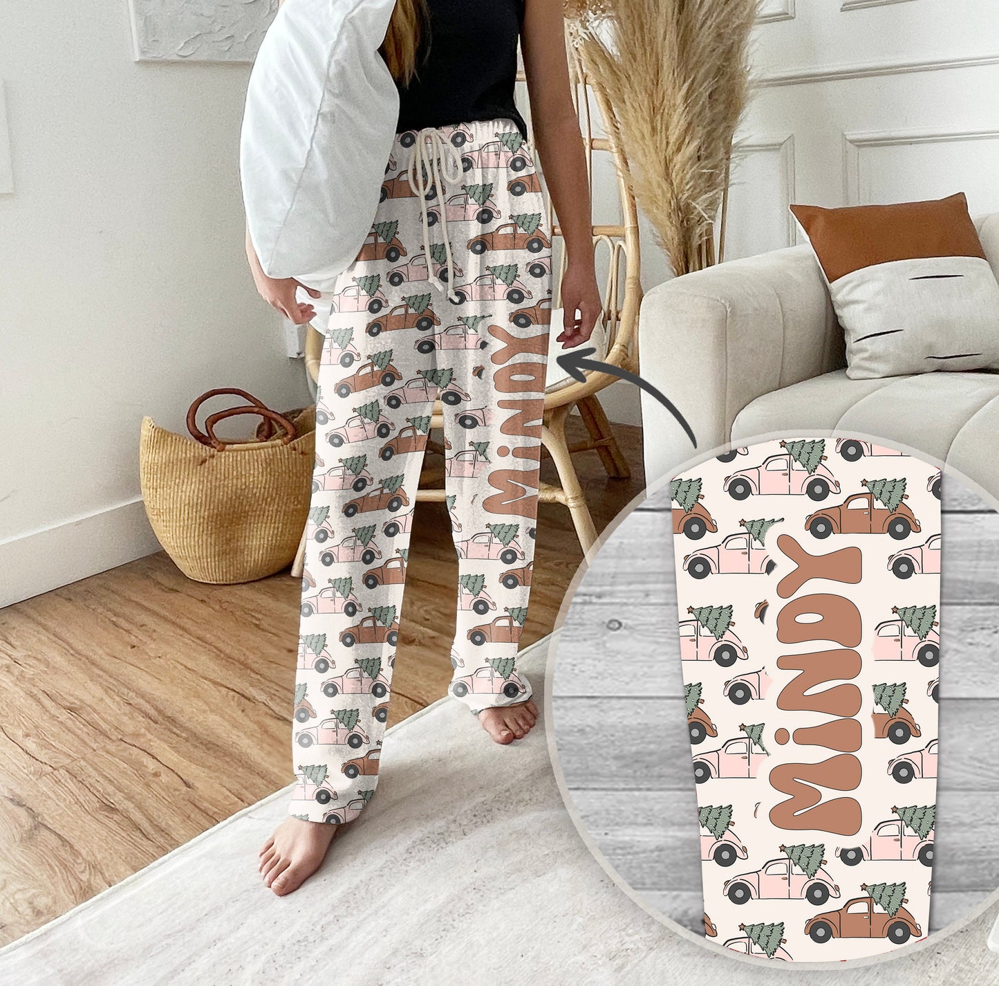 Personalized Pajama Pants, vintage christmas, Groovy style