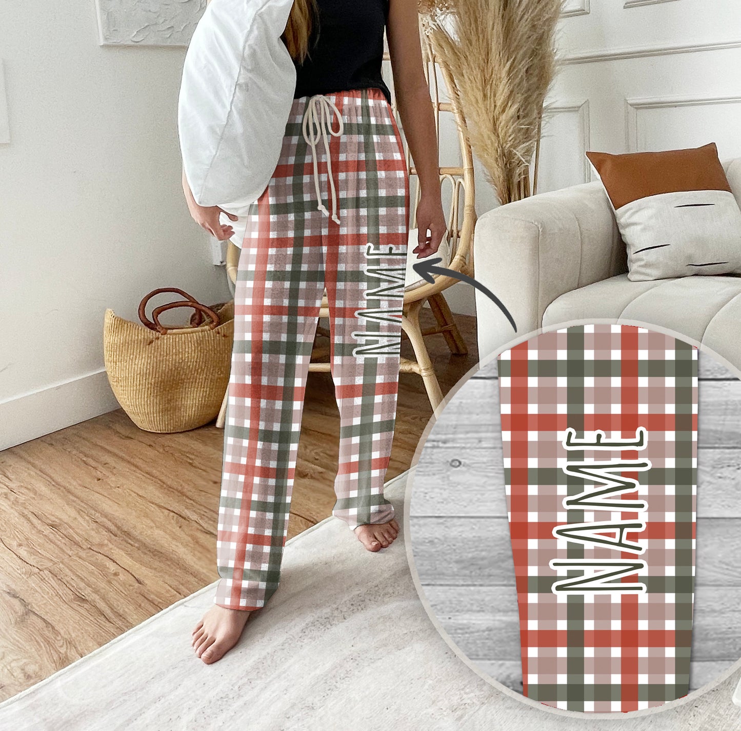 Personalized Pajama Pants, vintage christmas, Groovy style Christmas pajama pants