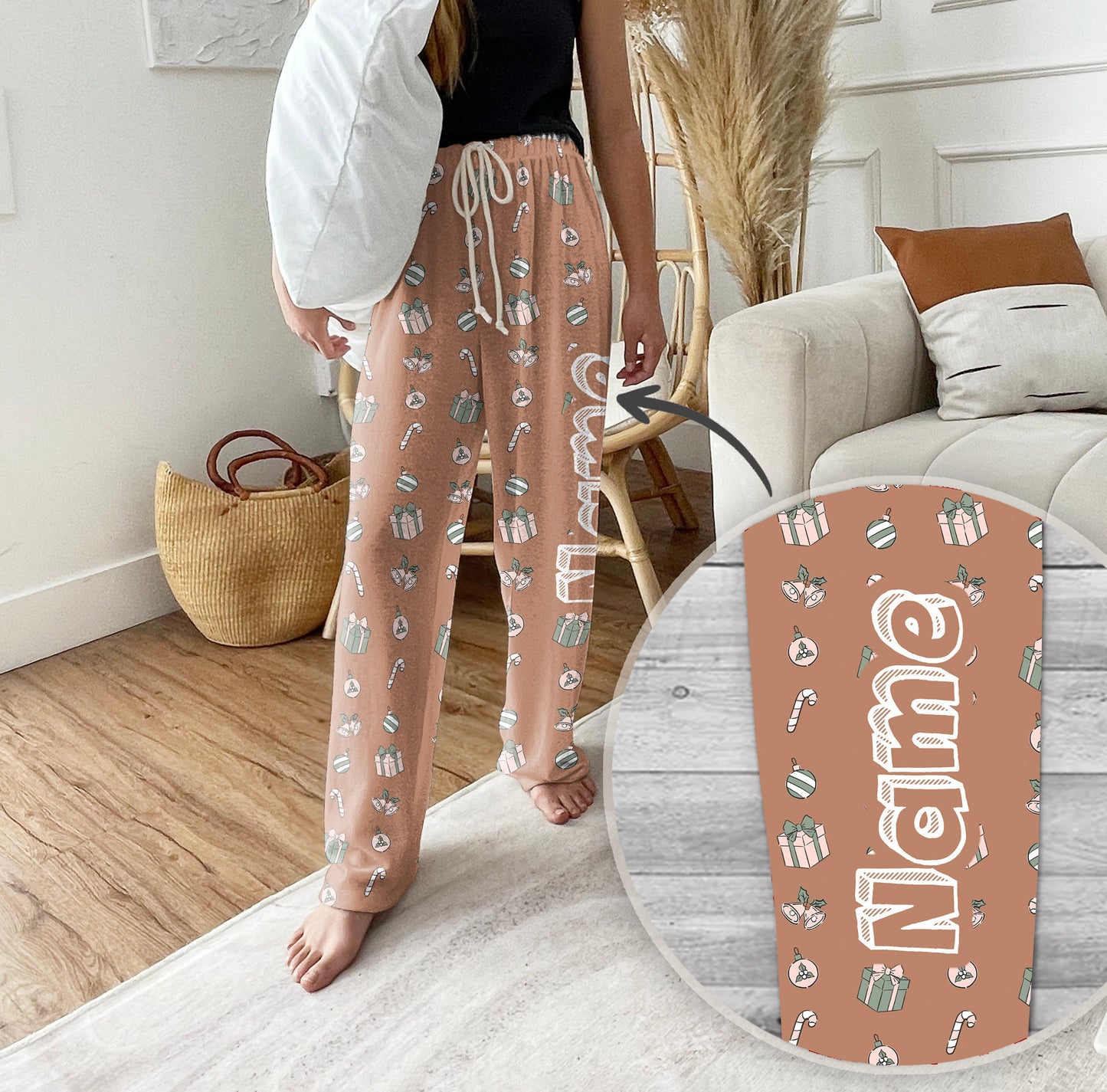 Personalized Pajama Pants, vintage christmas, Groovy style