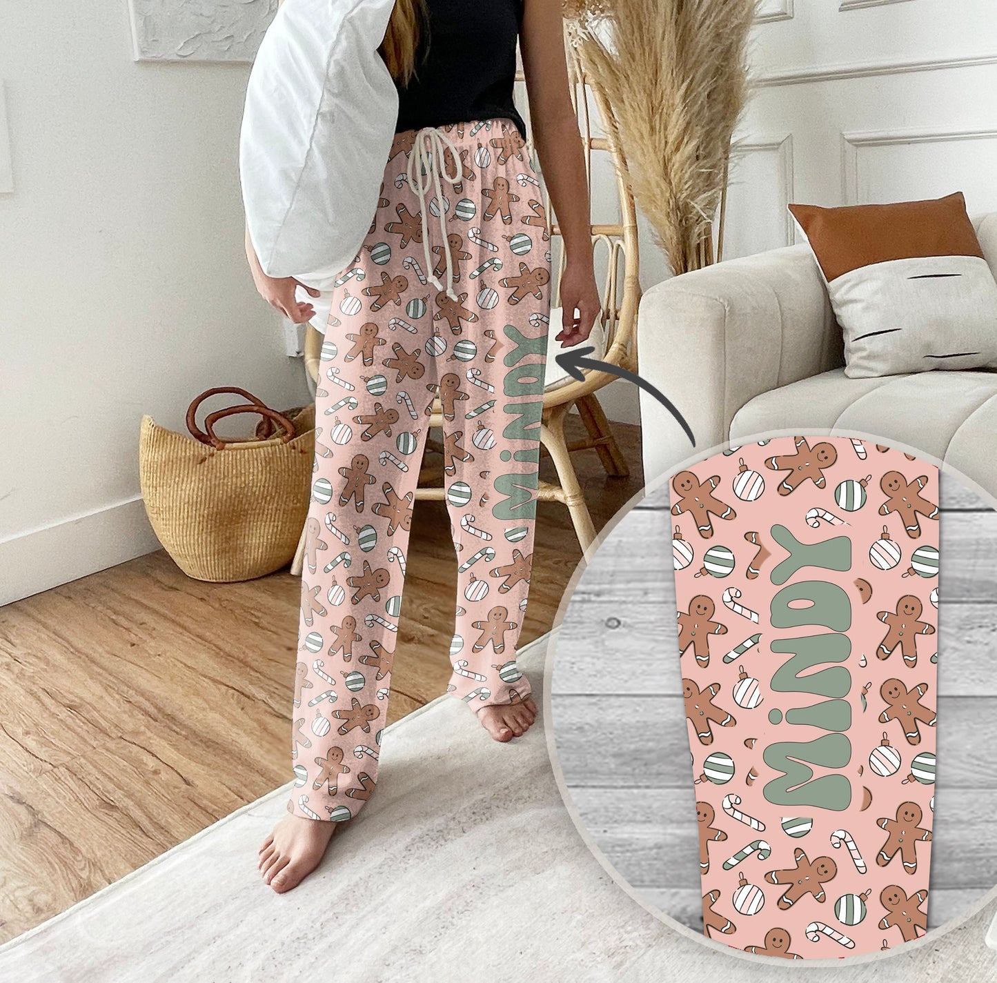 Personalized Pajama Pants, vintage christmas, Groovy style