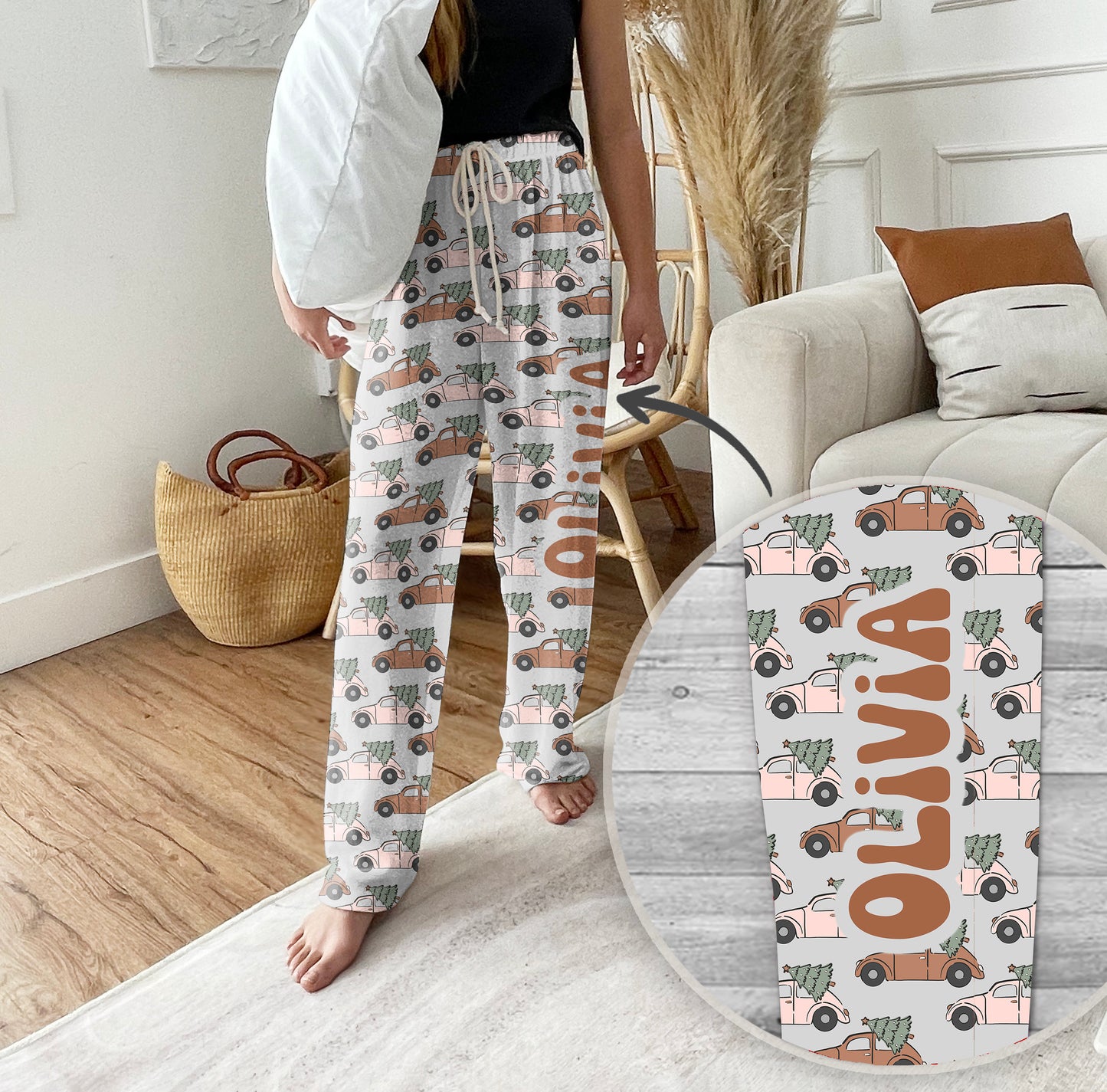Personalized Pajama Pants, vintage christmas, Groovy style