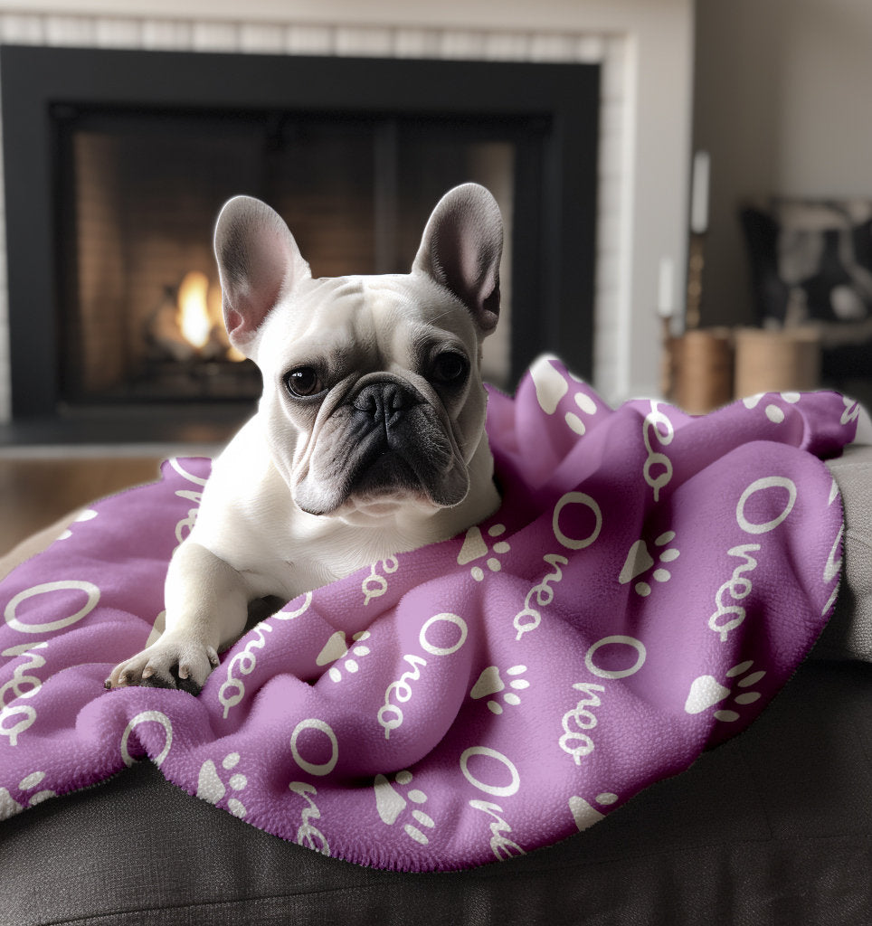 Personalized Dog Blanket, Plush Minky Fleece, Custom Name Gift