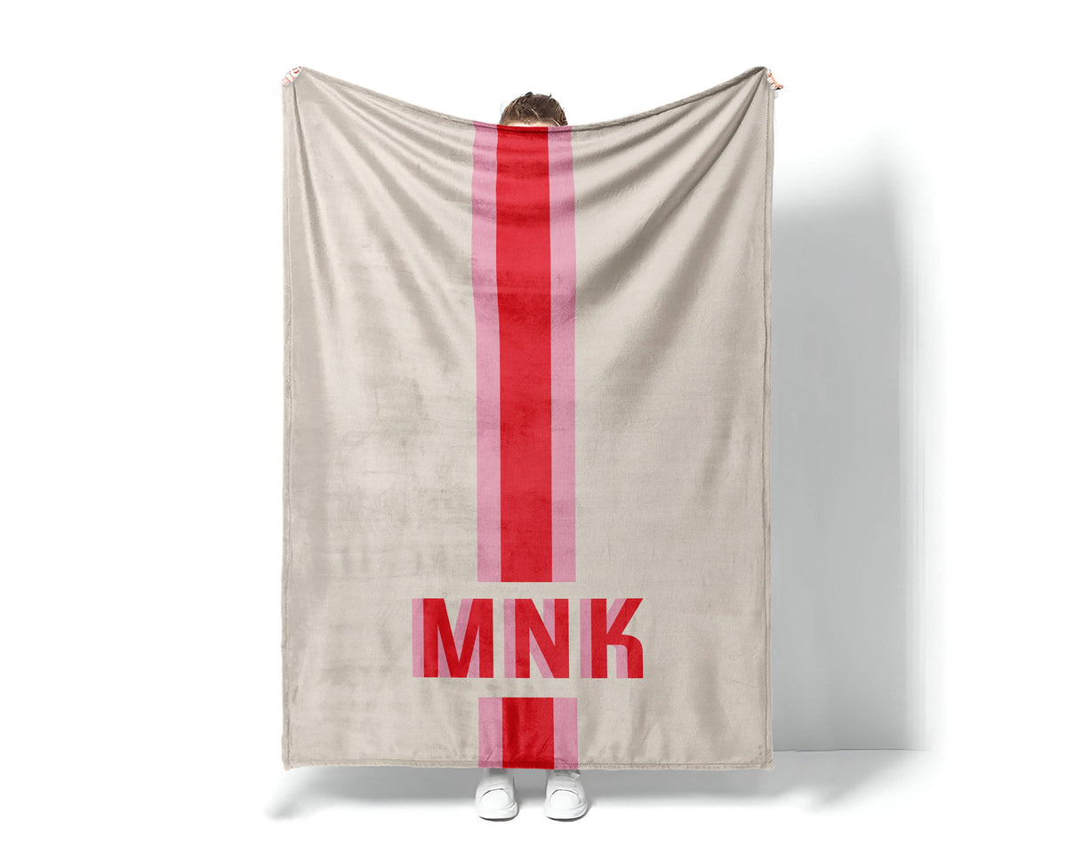 Monogrammed Minky Blanket: Personalized Watercolor Floral Design