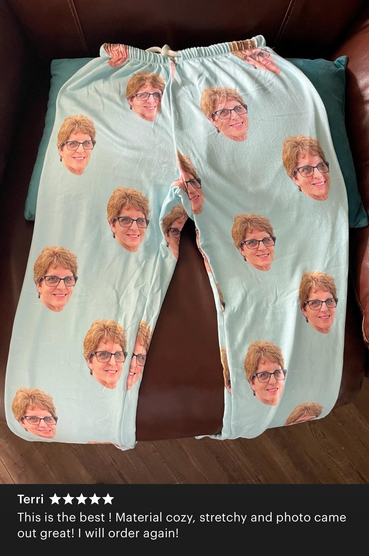 Custom Human Face Design with Heart Pajama pants Using Face Photo