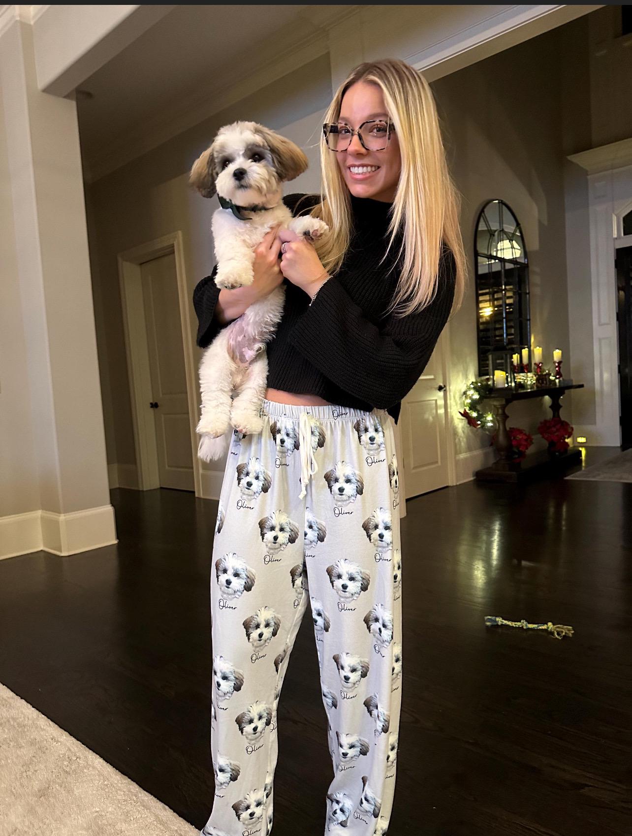 Custom Pet Portrait Pajama pants Using Pet Photo + Name