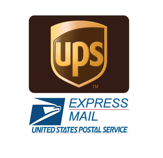 Express shipping via UPS or USPS Express Shipping