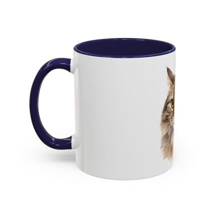 Cat Portrait Accent Coffee Mug – Personalized “Micky” Cat Face Coffee Cup (11/15oz)