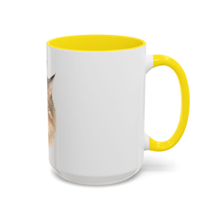 Cat Portrait Accent Coffee Mug – Personalized “Micky” Cat Face Coffee Cup (11/15oz)