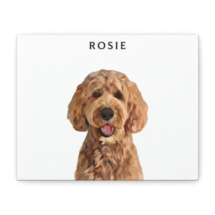 Personalized Dog Portrait Canvas - Custom Pet Name Wall Art