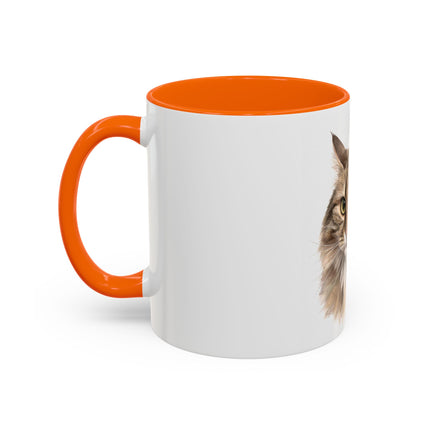 Cat Portrait Accent Coffee Mug – Personalized “Micky” Cat Face Coffee Cup (11/15oz)