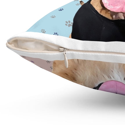 Personalized Pet Photo Pillow — Custom Dog Name Decorative Throw Pillow