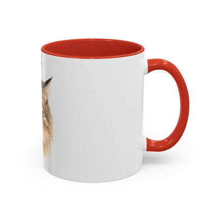 Cat Portrait Accent Coffee Mug – Personalized “Micky” Cat Face Coffee Cup (11/15oz)