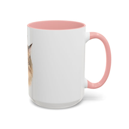 Cat Portrait Accent Coffee Mug – Personalized “Micky” Cat Face Coffee Cup (11/15oz)