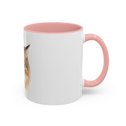 Cat Portrait Accent Coffee Mug – Personalized “Micky” Cat Face Coffee Cup (11/15oz)