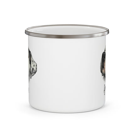 Enamel Camping Mug — Personalized Dog Portrait 'Kona' Camper Coffee Cup