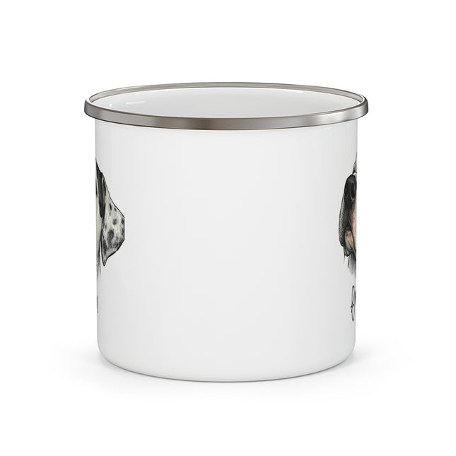 Enamel Camping Mug — Personalized Dog Portrait 'Kona' Camper Coffee Cup