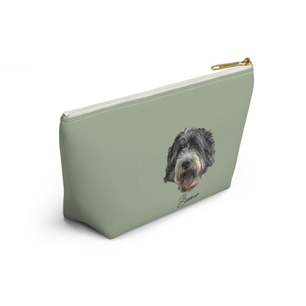 Dog Face Accessory Pouch — Cute Sheepdog Cosmetic Bag