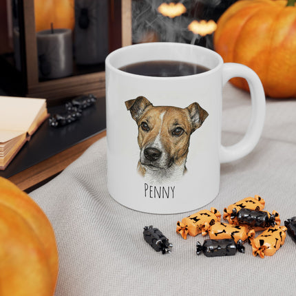German Shepherd Watercolor Ceramic Mug – Dog Lover Coffee Cup (11oz, 15oz)