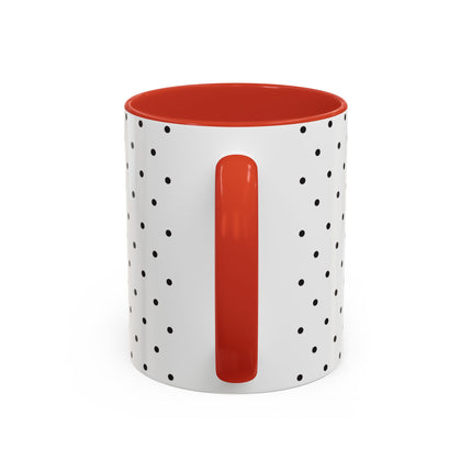 Personalized Dog Photo Polka Dot Accent Coffee Mug (11/15oz) — Custom Name "Sopy"