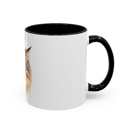 Cat Portrait Accent Coffee Mug – Personalized “Micky” Cat Face Coffee Cup (11/15oz)