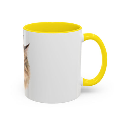 Cat Portrait Accent Coffee Mug – Personalized “Micky” Cat Face Coffee Cup (11/15oz)