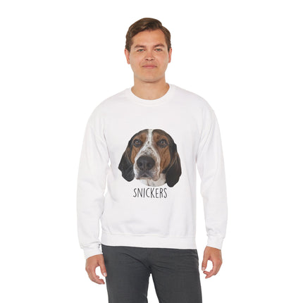 Dog Portrait Sweatshirt — Personalized "Snickers" Hound Face Crewneck