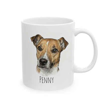 German Shepherd Watercolor Ceramic Mug – Dog Lover Coffee Cup (11oz, 15oz)