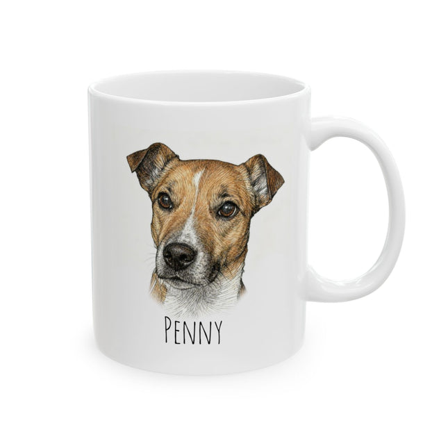 German Shepherd Watercolor Ceramic Mug – Dog Lover Coffee Cup (11oz, 15oz)