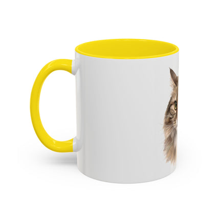 Cat Portrait Accent Coffee Mug – Personalized “Micky” Cat Face Coffee Cup (11/15oz)