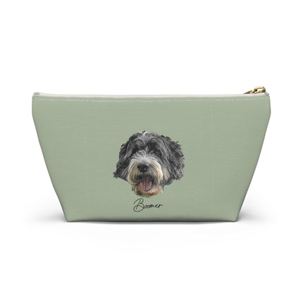 Dog Face Accessory Pouch — Cute Sheepdog Cosmetic Bag