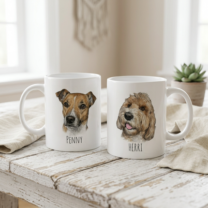 German Shepherd Watercolor Ceramic Mug – Dog Lover Coffee Cup (11oz, 15oz)