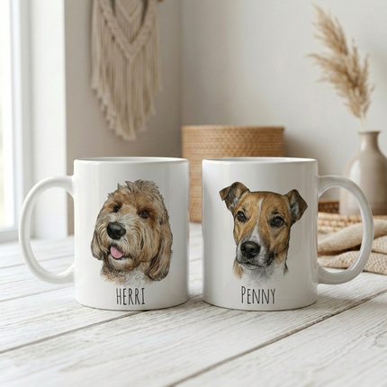 German Shepherd Watercolor Ceramic Mug – Dog Lover Coffee Cup (11oz, 15oz)
