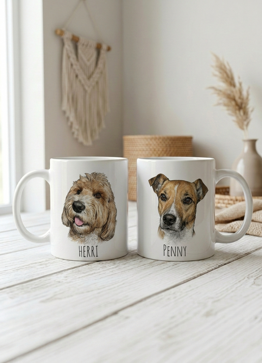 German Shepherd Watercolor Ceramic Mug – Dog Lover Coffee Cup (11oz, 15oz)