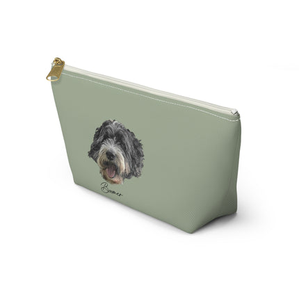 Dog Face Accessory Pouch — Cute Sheepdog Cosmetic Bag