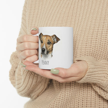 German Shepherd Watercolor Ceramic Mug – Dog Lover Coffee Cup (11oz, 15oz)