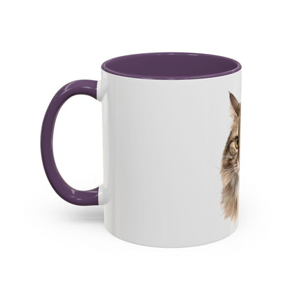 Cat Portrait Accent Coffee Mug – Personalized “Micky” Cat Face Coffee Cup (11/15oz)