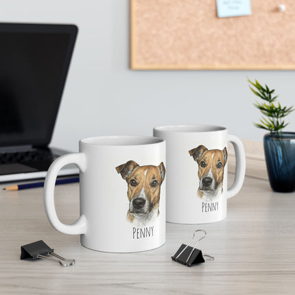 German Shepherd Watercolor Ceramic Mug – Dog Lover Coffee Cup (11oz, 15oz)