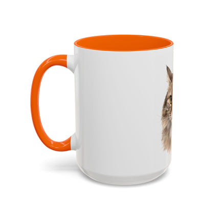 Cat Portrait Accent Coffee Mug – Personalized “Micky” Cat Face Coffee Cup (11/15oz)