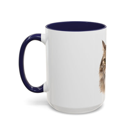 Cat Portrait Accent Coffee Mug – Personalized “Micky” Cat Face Coffee Cup (11/15oz)