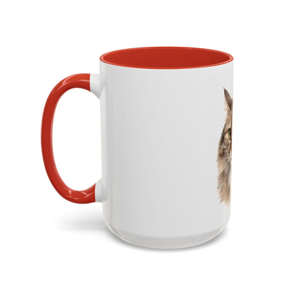 Cat Portrait Accent Coffee Mug – Personalized “Micky” Cat Face Coffee Cup (11/15oz)