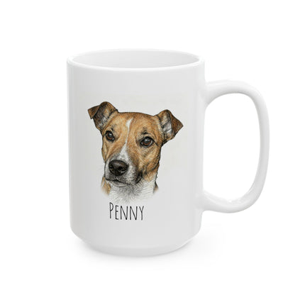 German Shepherd Watercolor Ceramic Mug – Dog Lover Coffee Cup (11oz, 15oz)