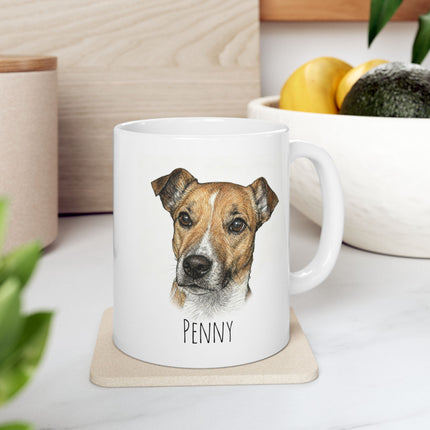 German Shepherd Watercolor Ceramic Mug – Dog Lover Coffee Cup (11oz, 15oz)