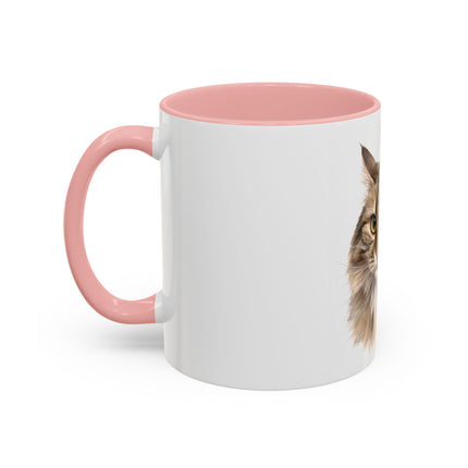 Cat Portrait Accent Coffee Mug – Personalized “Micky” Cat Face Coffee Cup (11/15oz)