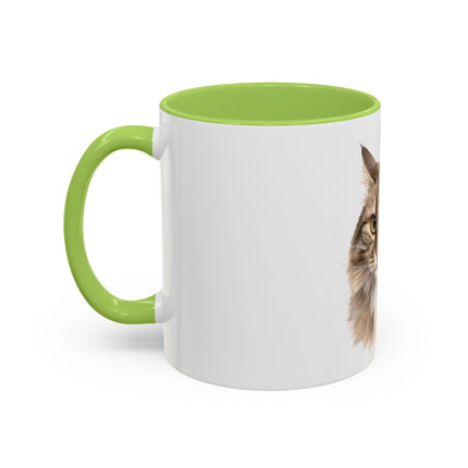 Cat Portrait Accent Coffee Mug – Personalized “Micky” Cat Face Coffee Cup (11/15oz)